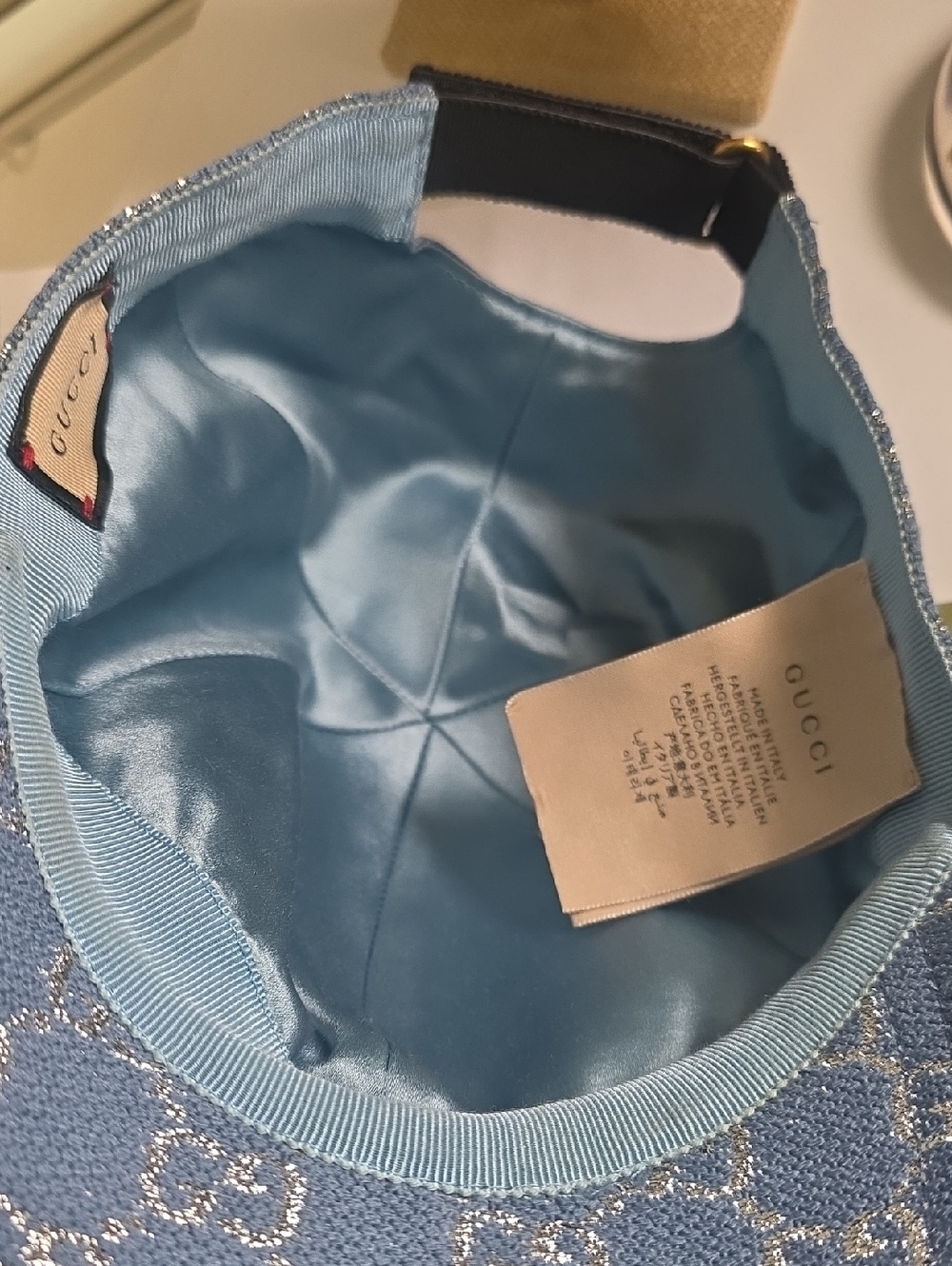 Gucci Light Blue GG Monogram Baseball Cap - Picture 2 of 3